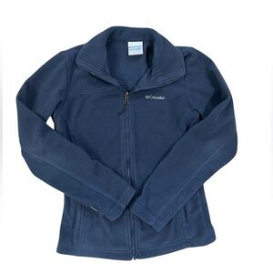 Women’s XS Columbia Blue Jacket Zip Up Fleece Active Pockets Long sleeve Navy